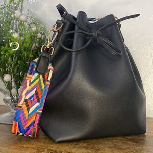 Purse Tote Bag Black Vegan Leather With Carrying Strap Attached Zippered Wallet